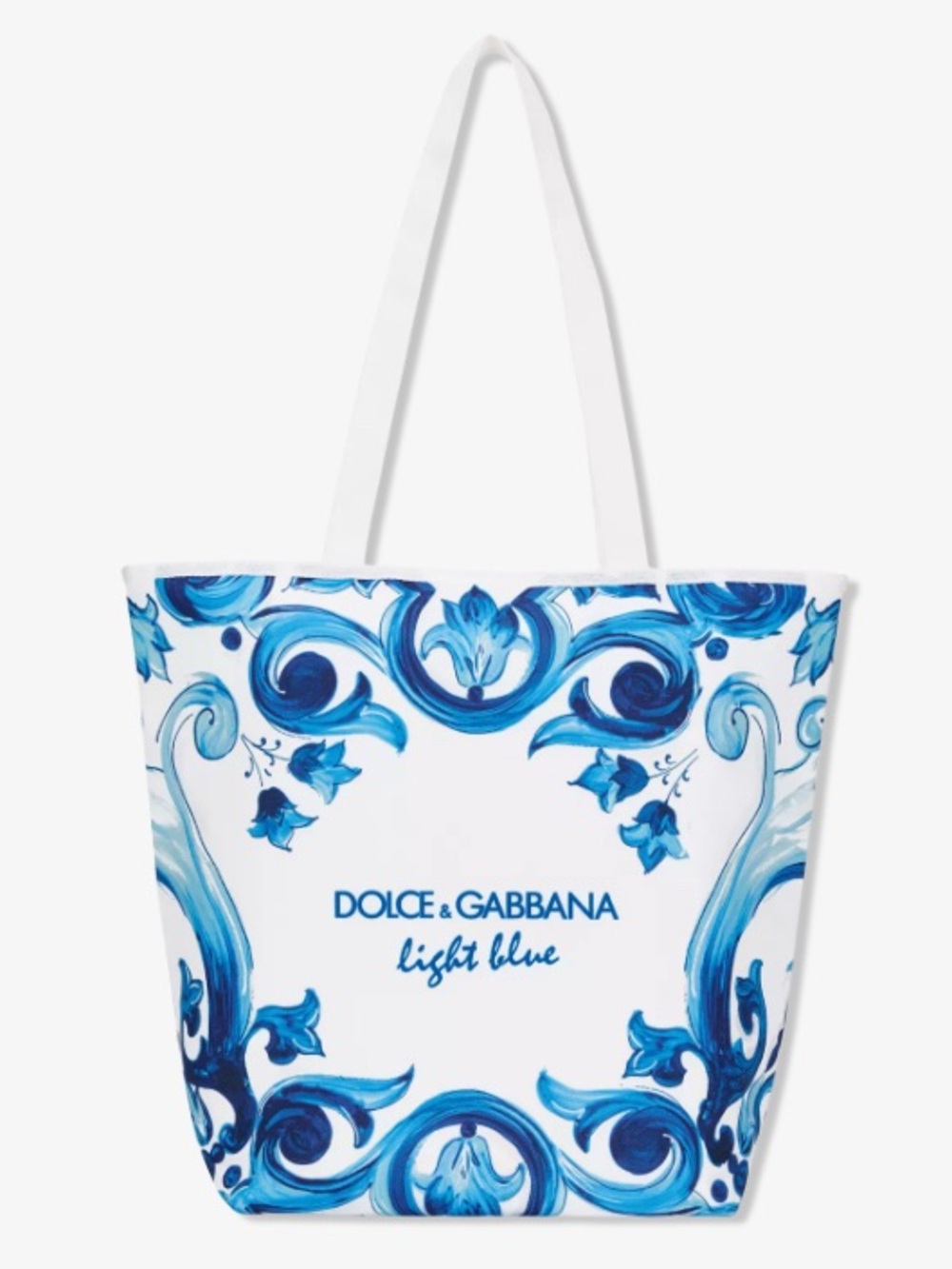 Dolce & Gabbana White & Blue Large Cooler Tote Beach Bag